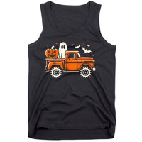 Monster Truck Pumpkin Ghost Halloween Tank Top