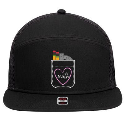 Math Teacher Pocket With Pencils And Protractor 7 Panel Mesh Trucker Snapback Hat
