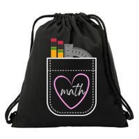 Math Teacher Pocket With Pencils And Protractor Drawstring Bag