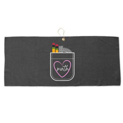 Math Teacher Pocket With Pencils And Protractor Large Microfiber Waffle Golf Towel