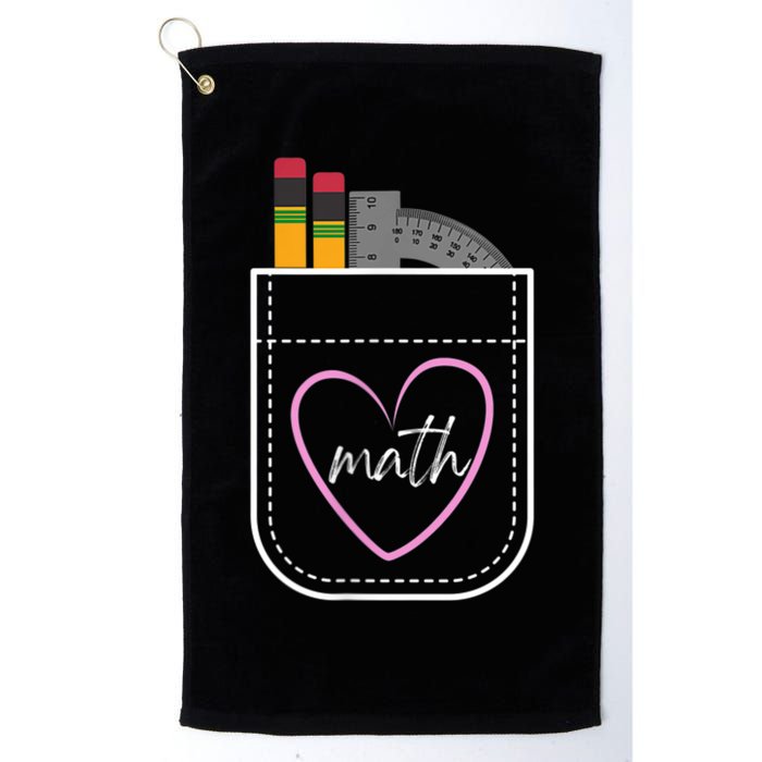 Math Teacher Pocket With Pencils And Protractor Golf Towel