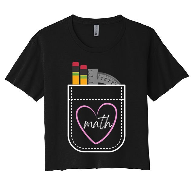 Math Teacher Pocket With Pencils And Protractor Crop Top