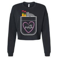 Math Teacher Pocket With Pencils And Protractor Cropped Pullover Crew