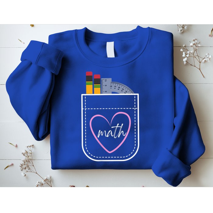 Math Teacher Pocket With Pencils And Protractor Sweatshirt