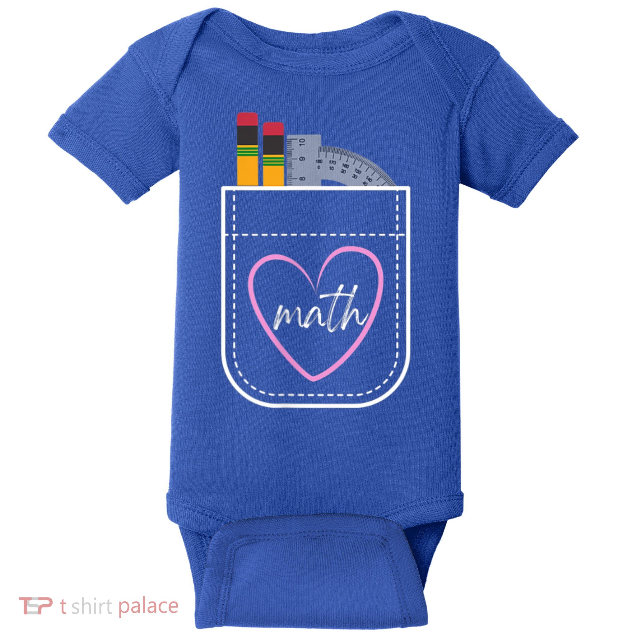 Math Teacher Pocket With Pencils And Protractor Baby Bodysuit
