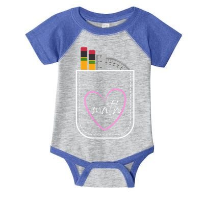Math Teacher Pocket With Pencils And Protractor Infant Baby Jersey Bodysuit