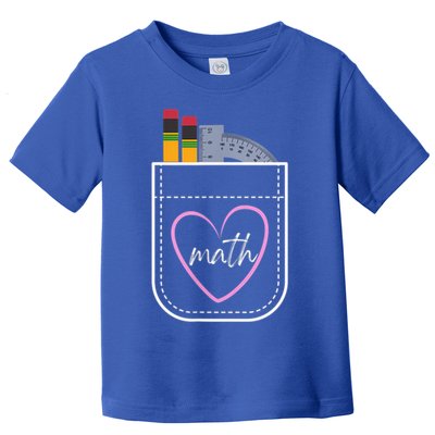 Math Teacher Pocket With Pencils And Protractor Toddler T-Shirt