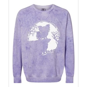 Moon Tree Pumpkin Mountain Incredible Papillion Dog Colorblast Crewneck Sweatshirt