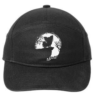 Moon Tree Pumpkin Mountain Incredible Papillion Dog 7-Panel Snapback Hat