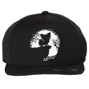 Moon Tree Pumpkin Mountain Incredible Papillion Dog Wool Snapback Cap