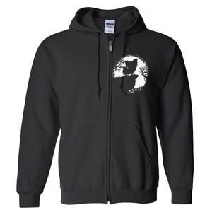 Moon Tree Pumpkin Mountain Incredible Papillion Dog Full Zip Hoodie