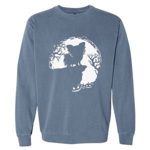 Moon Tree Pumpkin Mountain Incredible Papillion Dog Garment-Dyed Sweatshirt