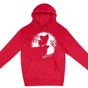 Moon Tree Pumpkin Mountain Incredible Papillion Dog Premium Pullover Hoodie