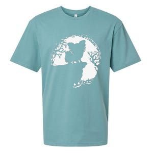 Moon Tree Pumpkin Mountain Incredible Papillion Dog Sueded Cloud Jersey T-Shirt