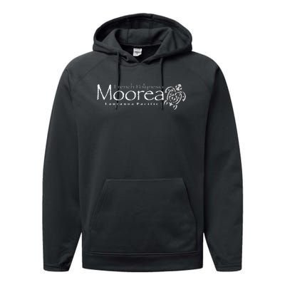 Moorea Turtle Polynesian Tribal Tattoo Turtle Performance Fleece Hoodie