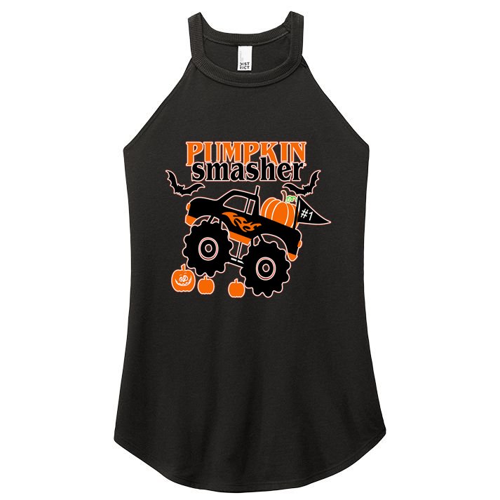 Monster Truck Pumpkin Smasher Funny Halloween Truck Cute Gift Women's Perfect Tri Rocker Tank