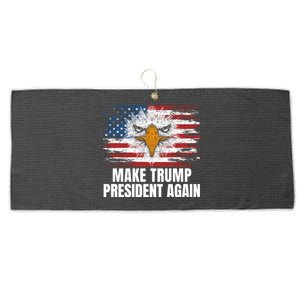 Make Trump President Again 2024 Large Microfiber Waffle Golf Towel