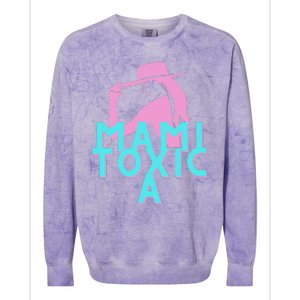 Mami ToxicA Pink with Aqua Colorblast Crewneck Sweatshirt