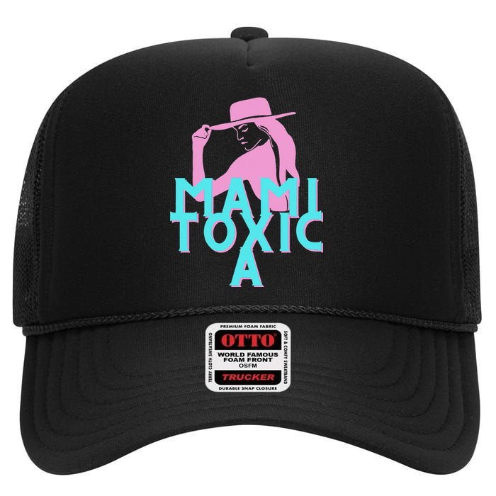 Mami ToxicA Pink with Aqua High Crown Mesh Back Trucker Hat