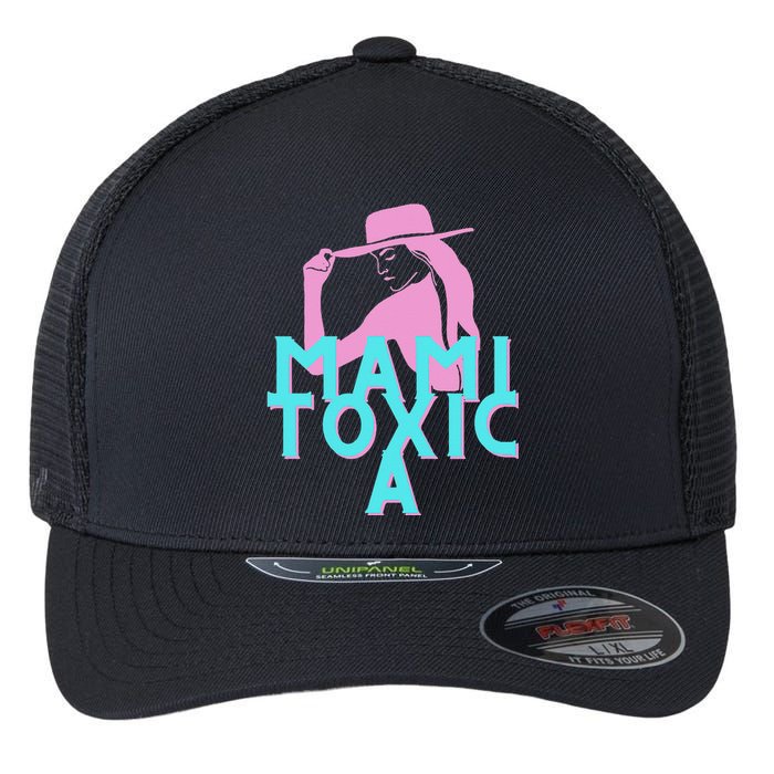 Mami ToxicA Pink with Aqua Flexfit Unipanel Trucker Cap