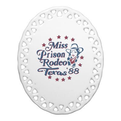 Miss Texas Prison Rodeo Southern Country Music Ceramic Oval Ornament