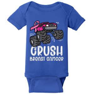 Monster Truck Pink Breast Cancer Awareness Baby Bodysuit