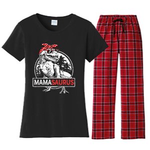 Mamasaurus T Rex Dinosaur Funny Mama Saurus Mothers Family Women's Flannel Pajama Set