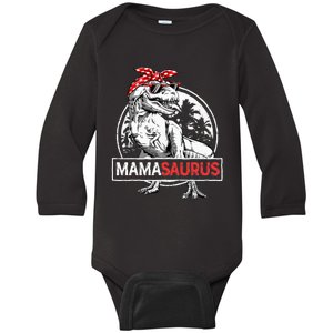 Mamasaurus T Rex Dinosaur Funny Mama Saurus Mothers Family Baby Long Sleeve Bodysuit