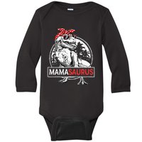 Mamasaurus T Rex Dinosaur Funny Mama Saurus Mothers Family Baby Long Sleeve Bodysuit