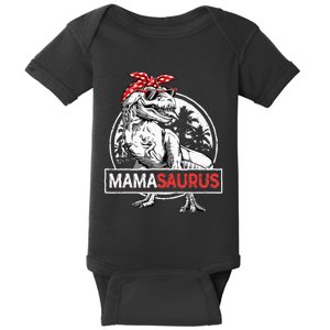 Mamasaurus T Rex Dinosaur Funny Mama Saurus Mothers Family Baby Bodysuit