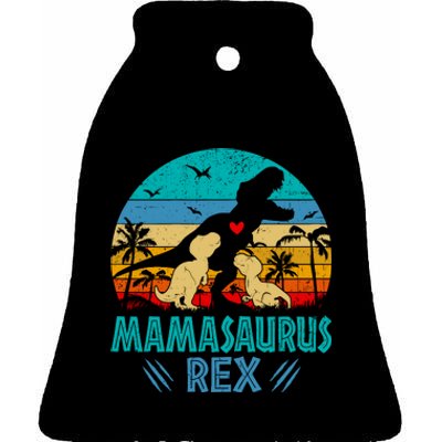 Mamasaurus T Rex Dinosaur Funny Mama Saurus Family Matching Ceramic Bell Ornament