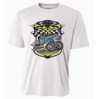 Monster Truck Retro Distressed Vintage Monster Truck Cooling Performance Crew T-Shirt