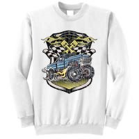 Monster Truck Retro Distressed Vintage Monster Truck Sweatshirt