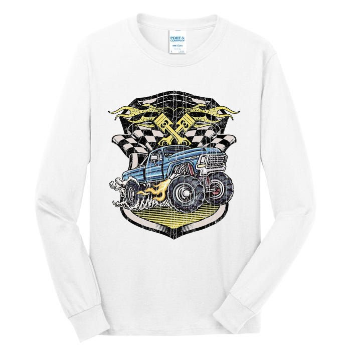 Monster Truck Retro Distressed Vintage Monster Truck Tall Long Sleeve T-Shirt