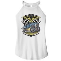 Monster Truck Retro Distressed Vintage Monster Truck Women's Perfect Tri Rocker Tank