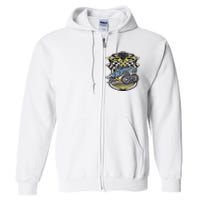 Monster Truck Retro Distressed Vintage Monster Truck Full Zip Hoodie