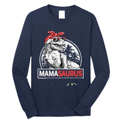 Mamasaurus T rex Dinosaur Funny Mama Saurus Mother's Family Long Sleeve Shirt