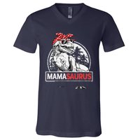 Mamasaurus T rex Dinosaur Funny Mama Saurus Mother's Family V-Neck T-Shirt