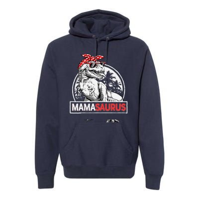 Mamasaurus T rex Dinosaur Funny Mama Saurus Mother's Family Premium Hoodie