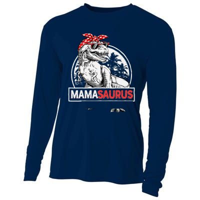 Mamasaurus T rex Dinosaur Funny Mama Saurus Mother's Family Cooling Performance Long Sleeve Crew