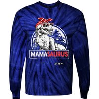 Mamasaurus T rex Dinosaur Funny Mama Saurus Mother's Family Tie-Dye Long Sleeve Shirt