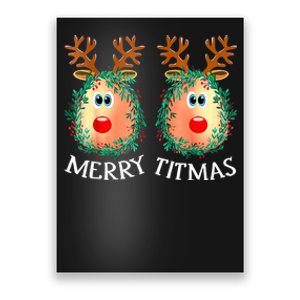 Merry Titmas Reindeer Boobs Naughty Funny Ugly Christmas Poster