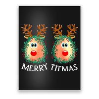 Merry Titmas Reindeer Boobs Naughty Funny Ugly Christmas Poster