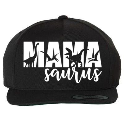 MamaSaurus T rex Dinosaur Funny Mama Saurus Mother's Day Wool Snapback Cap