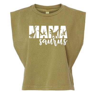 MamaSaurus T rex Dinosaur Funny Mama Saurus Mother's Day Garment-Dyed Women's Muscle Tee