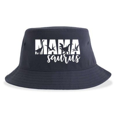 MamaSaurus T rex Dinosaur Funny Mama Saurus Mother's Day Sustainable Bucket Hat