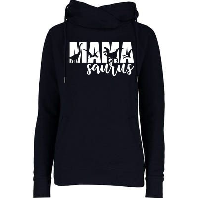 MamaSaurus T rex Dinosaur Funny Mama Saurus Mother's Day Womens Funnel Neck Pullover Hood