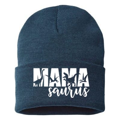 MamaSaurus T rex Dinosaur Funny Mama Saurus Mother's Day Sustainable Knit Beanie