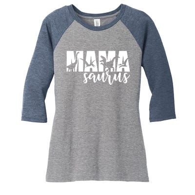 MamaSaurus T rex Dinosaur Funny Mama Saurus Mother's Day Women's Tri-Blend 3/4-Sleeve Raglan Shirt