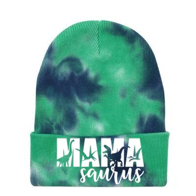 MamaSaurus T rex Dinosaur Funny Mama Saurus Mother's Day Tie Dye 12in Knit Beanie